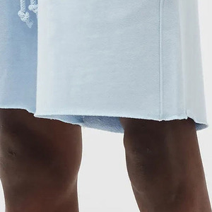 Shorts Bermuda en Coton Bleu Clair pour Homme avec Cordon de Serrage à la Taille, Poches, Couleur Unie, Tissu Tricoté, Taille Mi-Haute - Product Image 3