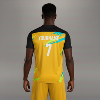 Camiseta de Fútbol Jacquard Transpirable Unisex de Alta Calidad, 100% Poliéster, Duradera, Ecológica, Cuello en V, Manga Corta