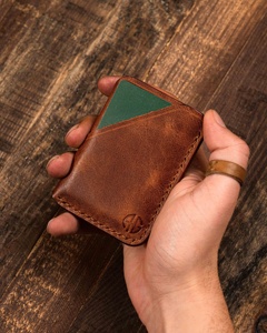 Custom Genuine Leather <b>Card</b> Holder Luxury Slim Credit <b>Card</b> Pocket <b>Case</b> Minimalist RFID <b>Business</b> Wallet LCH-0203 - Product Image 2