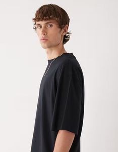 เสื้อยืดผู้ชายผ้าฝ้าย 100% ทรงโอเวอร์ไซส์ ไหล่ตก 230GSM พิมพ์โลโก้ ไซส์พลัส บิ๊ก ทอล ไหล่กว้าง ทรงหลวม ดีไซน์เรียบ - Product Image 5