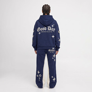 Premium Women's Winter Printed <b>Plus</b> <b>Size</b> Flare <b>Pants</b> Two <b>Piece</b> Hoodie <b>Set</b> Custom Sportswear Wide Leg Cotton Streetwear - Product Image 2