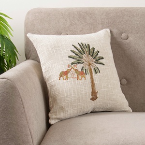 High Quality Handmade Block Printed Palm Tree Printed Cotton Cushion Cover For Home And Living Room - Product Image 2