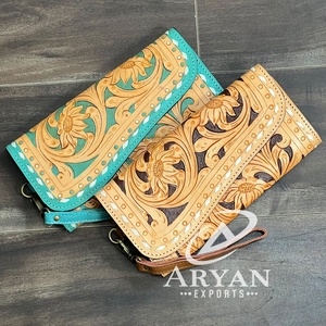 Cartera de mano larga de cuero genuino con diseño Sanp, hecha a mano, para mujer, con tarjetero y monedero, de uso diario y multiusos, modelo 2026 - Product Image 1