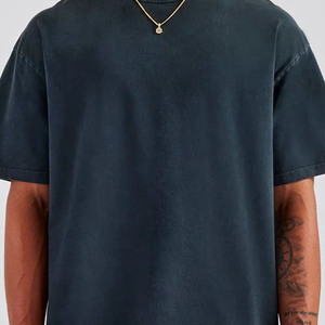 Camiseta de corte holgado con lavado ácido, estilo streetwear hip hop, 100% algodón, con logo, para hombre, ajuste holgado, OEM - Product Image 2