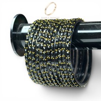 Brazaletes de Moda con Baño de Oro Kashmiri, Cristal Negro en Forma de Gota de Lluvia, Corte Esmeralda y Perlas, para Bodas, Precio al por Mayor