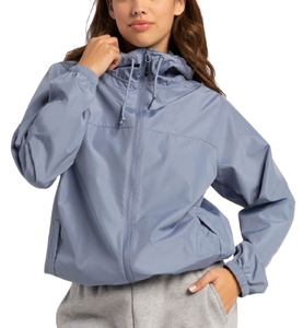 Veste coupe-vent pour femmes grandes tailles, fabrication OEM, sur mesure, respirante, en toile tricotée, imperméable, couleur et logo personnalisés - Product Image 3