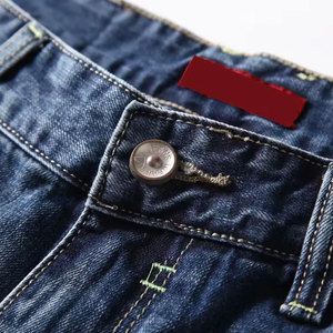 Shorts en jean droits pour homme avec logo personnalisé brodé, séchage rapide, respirant, doux, pour l'été, qualité supérieure, streetwear décontracté - Product Image 2