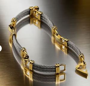 Bracelet manchette torsadé unisexe Orelia Iuxe en acier inoxydable plaqué argent avec moissanite, style Hip Hop géométrique, idéal pour un cadeau ou un usage quotidien - Product Image 4