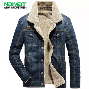 <b>Mens</b> Winter Denim Jacket <b>Fleece</b> Lined Warm <b>Sherpa</b> Trucker Coat Thick Jean Outerwear Casual Slim Fit Windbreaker - Product Image 1