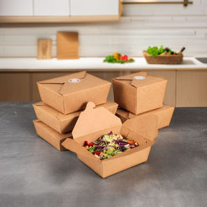 Caja de Embalaje de Papel Kraft Ecológica Biodegradable de Alta Gama, Contenedor de Alimentos, Envase para Almuerzo, Personalizable, con Laminado Mate y Grabado - Product Image 6