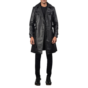 Mid-length Leather Men's Coat Winter Plus Fleece Large Lapel Suit <b>Fur</b> Coat Men - Product Image 1
