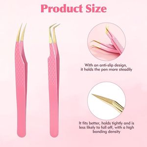 Pinzas para Extensión de Pestañas de Acero Inoxidable, Instrumentos de Belleza - Product Image 2