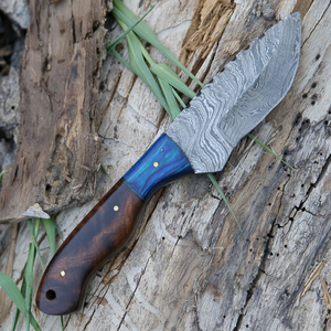 Cuchillo de Caza Personalizable de Acero Inoxidable con Cómodo Cuchillo Curvo Hecho a Mano con Mango de Hueso y Funda de Cuero - Product Image 2