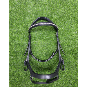 NIDA - Cabezada de Cuero Marrón con Decoración de Diamantes de Imitación para Caballo, Brida Inglesa, Equipo de Equitación, Micklem - Product Image 2