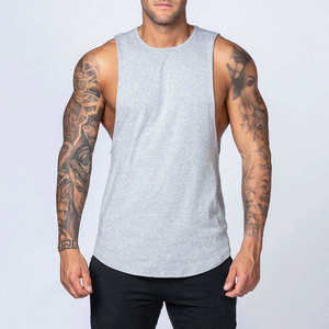 เสื้อกล้ามออกกำลังกายผู้ชาย ผ้าฝ้าย ไม่มีแขน แบบเรียบ สำหรับฟิตเนส เพาะกาย - Product Image 4