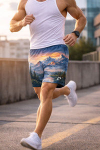 Shorts d'été décontractés pour hommes à imprimé sublimation, légers, avec cordon de serrage à la taille, séchage rapide, pour les vacances, vente en gros - Product Image 3