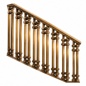 Barandilla de Bronce Colección Gentry con Cuellos Cuadrados Escalonados para Hoteles y Villas de Lujo, Pasamanos y Balaustrada - Product Image 2