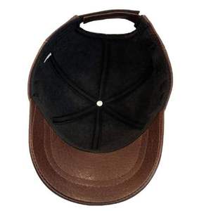 Winter Genuine Leather <b>Cap</b> for Men's Flat <b>Caps</b> Warm Hat Man <b>Baseball</b> <b>Cap</b> British Vintage Cowhide Leather Hat Reasonable Price - Product Image 4