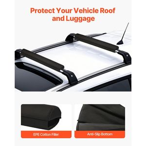 Almohadillas suaves para portaequipajes de 28 \ "almohadillas universales para portaequipajes de coche 88LBS capacidad de carga equipaje Kayak Carrier 2 correas de lazo Velcro para SUPs - Product Image 5