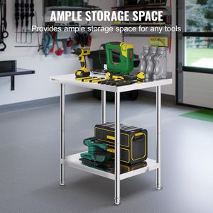 Tavolo da Lavoro in Acciaio Inox per Cucina Commerciale 24 X 30 X 36 Pollici, Robusto, per Preparazione Alimenti, Fabbricazione in Acciaio per Cucine Commerciali - Product Image 4