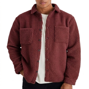 Custom Logo Men's Polar Fleece Jacket <b>Thick</b> Plush <b>Cardigan</b> Windproof Warm Loose Fit Solid Button Casual Winter Outdoor Jacket - Product Image 5
