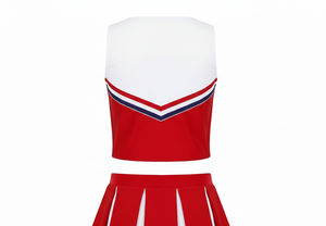 Uniformes de cheerleading de haute qualité, ensemble de tenue de cheerleader avec logo personnalisé, haut court et jupe plissée, vêtements de sport scolaires - Product Image 4