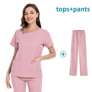 Premium Navy <b>Blue</b> <b>Scrub</b> Suit Set Customize Hospital Nurse Uniform V-Neck Top Cargo Pants Doctor Nursing Workwear Medical Apparel - Product Image 3