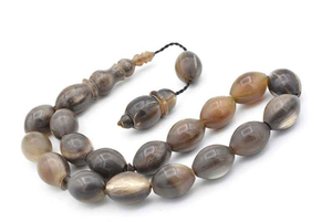Rosario Islámico Tasbih Hecho a Mano con Cuentas de Cuerno de Búfalo Natural de Alta Calidad, 33/100 Cuentas Redondas, Artículos de Colección, Cuentas de Oración Tradicionales del Golfo - Product Image 3