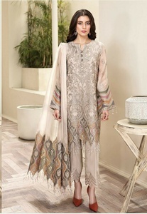 2022 Venta caliente pakistaní indio bordado gasa traje Formal sedoso rayón viscosa Salwar Kameez para adultos algodón seda Lino - Product Image 5