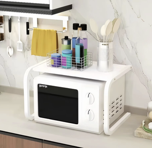 Étagère de rangement robuste à 2 niveaux en acier au carbone pour cuisine et salle de bain, support pour micro-ondes et évier, OEM/ODM Vietnam - Product Image 2