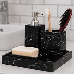Accesorios de baño de resina epoxi para el hogar, juego de tocador de lujo, organizador de decoración para el hogar, estilo Farhouse, al mejor precio - Product Image 4