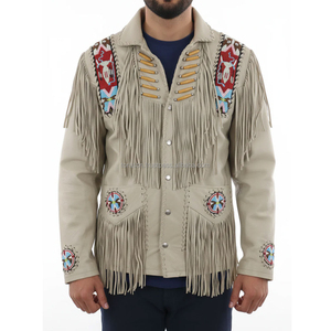 New Design Leather Material Online Selling Men Western Jacket Button Fashion Outfit Men Western Jacket <b>Top</b> - Product Image 5