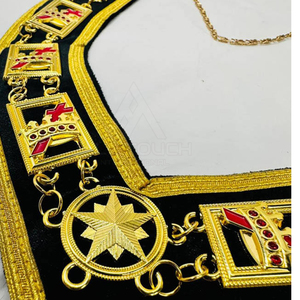 Collier maçonnique élégant avec une chaîne robuste et une finition soignée, idéal pour les tenues de cérémonie et les costumes traditionnels. - Product Image 4