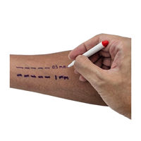 Mini Marcador Permanente para Piel, No Tóxico, a Base de Agua, Borrable, Certificado MSDS, para Tatuajes, Cirugía, Cosmética, Perforaciones, Punta Fina