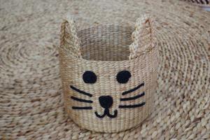 ตะกร้าแมวทำจากผักตบชวา ตะกร้าเก็บของทำมือ ขายส่ง เป็นมิตรกับสิ่งแวดล้อม ผลิตในเวียดนาม - Product Image 3