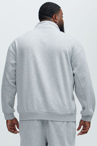 Sudadera con Cierre de Cremallera de Algodón Grueso Transpirable de Alta Calidad, Personalizable con Logotipo, Color Gris Claro, Sudadera Oversize con Cierre de Cremallera de un Cuarto - Product Image 3
