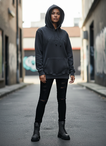 OEM <b>Patch</b> Cut Sew Distressed Acid Wash Hoodie Heavyweight Cotton Cropped Vintage Sun Fade Custom Hip-Hop Oversized Pullover Men - Product Image 5