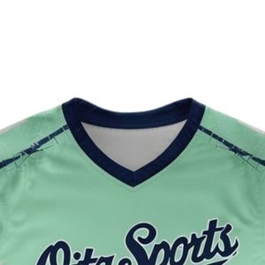 Maillot de lacrosse unisexe vert menthe marine sublimé, en polyester léger, uniforme sportif pour équipe, vêtements de performance pour matchs - Product Image 3