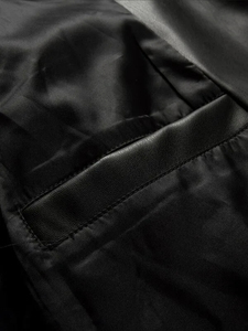 Veste moto en cuir PU noir pour homme, coupe ajustée, fermeture éclair, col rabattu, manches classiques, style automne - Product Image 6