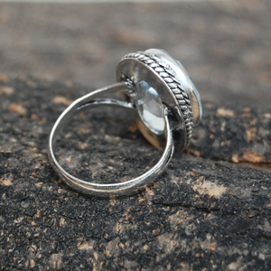 Faceted White Topaz Gemstone <b>Ring</b> 925 Silver <b>Crystal</b> <b>Ring</b> Dainty Minimalist <b>Ring</b> Handmade Elegant Jewelry - Product Image 2