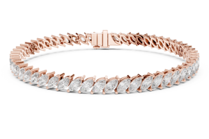 Bracelet tennis en diamant de laboratoire taille marquise, plaqué or 18 carats, certifié IGI, luxe, tendance, haute qualité, clarté VS1, cadeau de bijoux - Product Image 2