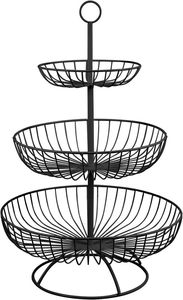 Panier de rangement double couche noir de qualité supérieure à prix abordable pour fruits et légumes, idéal pour les mariages et la cuisine - Product Image 3