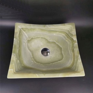 Afghan Green Onyx Modern Square Shaped Luxury Bathroom Sink <b>Basin</b> for Wall Cladding & Kitchen Use Wholesale Supplier Exporter - Product Image 1