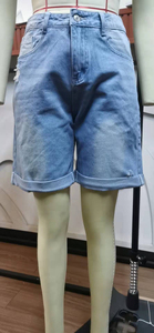 Shorts en jean taille haute à boutons pour femme – Bermuda décontracté pour l'été, doux et de haute qualité - Product Image 6