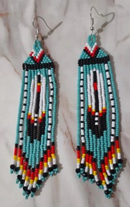 Pendientes de borlas con cuentas hechas a mano, pendientes colgantes con flecos, para regalo, diseño clásico en colores, pendientes de moda con cuentas para mujer - Product Image 3
