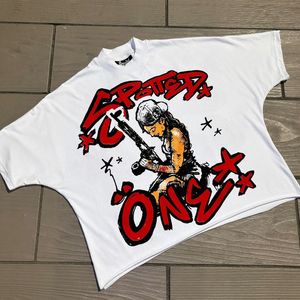 Camisetas Personalizadas para Hombre con Hombros Caídos, Impresión DTG, 100% Algodón, Ropa Urbana Premium, Moda Estadounidense, Verano, Marca Privada, OEM, ODM - Product Image 1