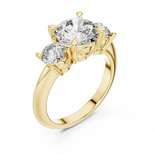 Classic Cut Three-Stone Moissanite Engagement Ring 14K Gold Sterling Silver | Luxury <b>Bridal</b> Ring for Women Wholesale Fine - Product Image 6