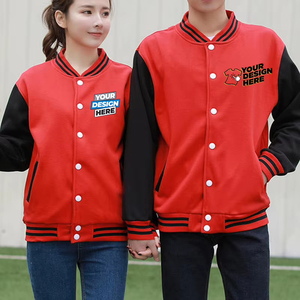 Chaquetas de Béisbol Varsity Personalizadas al por Mayor para Hombre, con Cuello Mandarín, Bordado, de Poliéster/Algodón, para Invierno, con Diseño de Oso Teddy en la Parte Delantera - Product Image 1