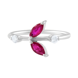 Anillo de Rubí y Diamante en Plata de Ley 92.5 KLSR-11752 - Product Image 2