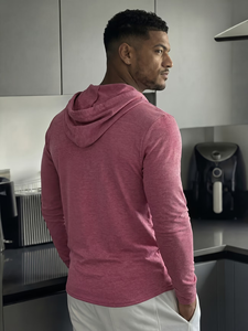 Men's Vintage Style Casual Plus Size Comfortable Skin-Friendly Trendy Home Wear Button-Up Hooded Long Sleeve Henley Sweatshirt - Product Image 2